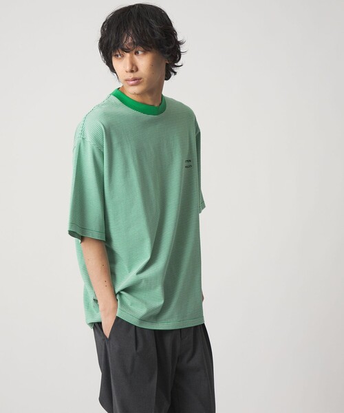 CITEN(シテン)の「<CITEN>リンガーボーダーT(Tシャツ/カットソー・メンズ・ケリーグリーン/オレンジ/ダークブラウン・S/M/L)」の9枚目の写真