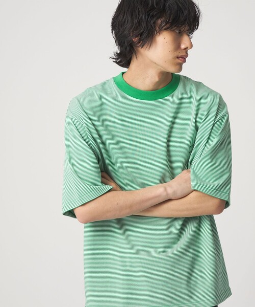 CITEN(シテン)の「<CITEN>リンガーボーダーT(Tシャツ/カットソー・メンズ・ケリーグリーン/オレンジ/ダークブラウン・S/M/L)」の10枚目の写真