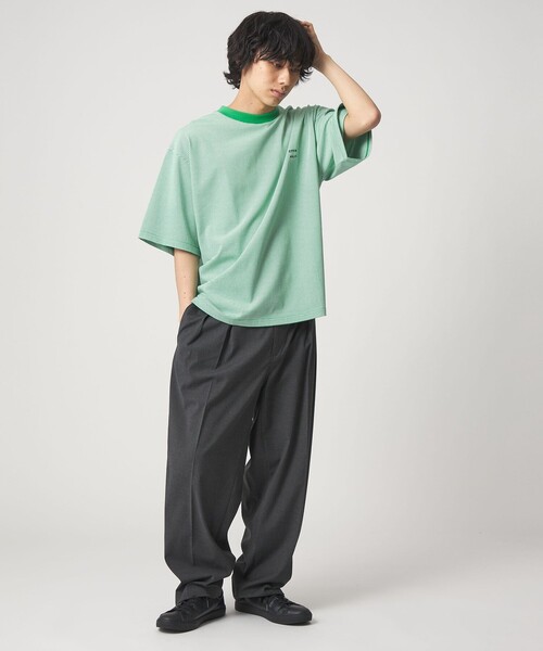 CITEN(シテン)の「<CITEN>リンガーボーダーT(Tシャツ/カットソー・メンズ・ケリーグリーン/オレンジ/ダークブラウン・S/M/L)」の11枚目の写真