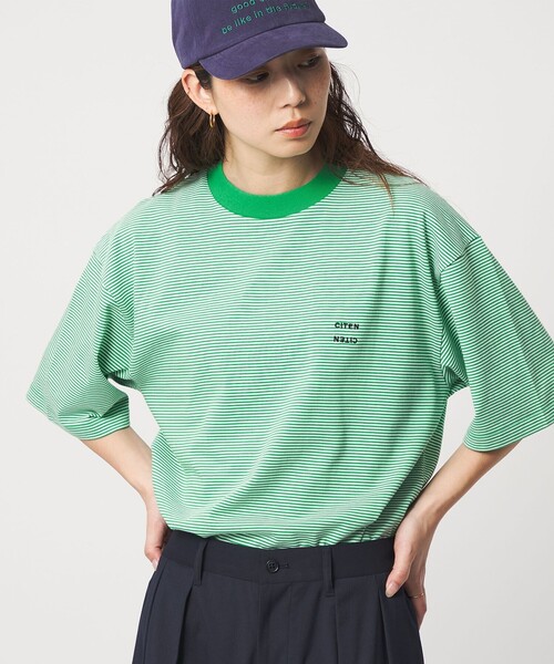 CITEN(シテン)の「<CITEN>リンガーボーダーT(Tシャツ/カットソー・メンズ・ケリーグリーン/オレンジ/ダークブラウン・S/M/L)」の12枚目の写真