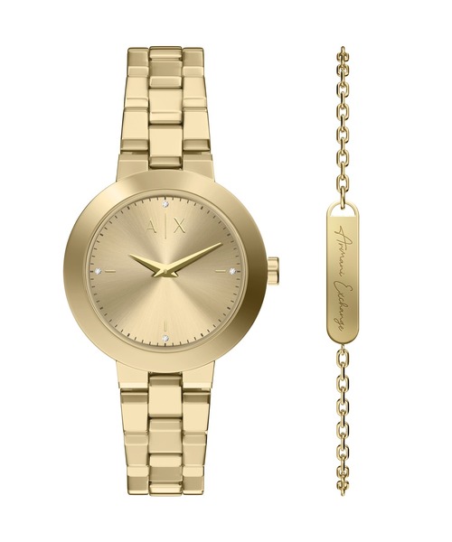 ARMANI EXCHANGE(アルマーニエクスチェンジ)の「アルマーニ・エクスチェンジ 腕時計 レディース アナログ ステンレス AX7177SET(アナログ腕時計・レディース・ゴールド・FREE)」の1枚目の写真