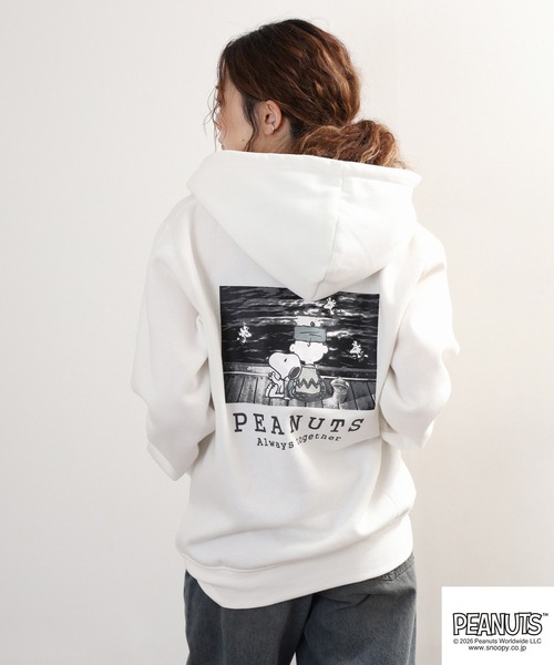 PEANUTS（ピーナッツ）の「PEANUTS フレンズ柄裏起毛ジップパーカー（パーカー・メンズ・ブラック/オフホワイト・4L/3L/LL/L/M）」の17枚目の写真