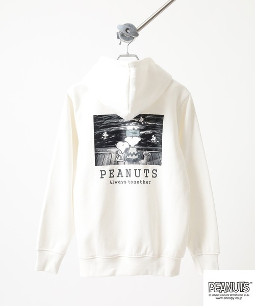 PEANUTS（ピーナッツ）の「PEANUTS フレンズ柄裏起毛ジップパーカー（パーカー・メンズ・ブラック/オフホワイト・4L/3L/LL/L/M）」の10枚目の写真