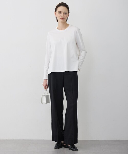 ICB(アイシービー)の「シフォンプリーツコンビ カットソー(Tシャツ/カットソー・レディース・アイボリー系/ブラック系・MEDIUM/SMALL/X-SMALL)」の3枚目の写真