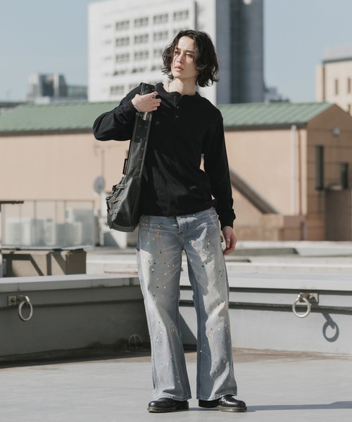 Theater code(シアターコード)の「Paint Design Washed Finish 5-Pocket Duck Denim Painter Pants Spring / ペイントデザイン ウォッシュ加工5ポケット ダック地 デニムペインターパンツ 秋 秋服メンズ 2026年秋冬(デニムパンツ・メンズ・グレー・M/L)」の18枚目の写真