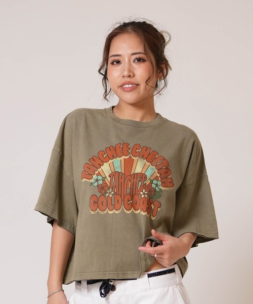 TAHCHEE（ターチー）の「TAHCHEE/ターチー 半袖Tシャツ レディース TC260900-03（Tシャツ/カットソー・レディース・ピンク/ブラック/カーキ・FREE）」の8枚目の写真