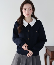 カーディガン/ボレロ（ブルー・ネイビー/青色系・レース）ファッション