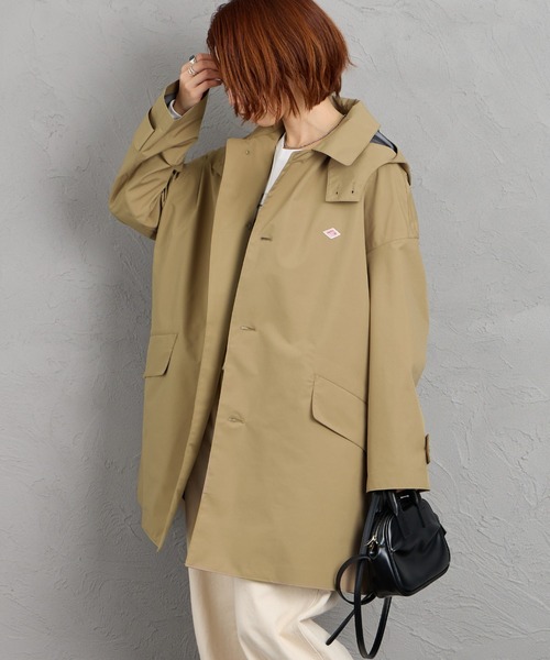 DANTON（ダントン）の「【WEB限定】[DANTON/ダントン] フード付き ショートバルマカーンコート（その他アウター・レディース・ブラック/ベージュ・S）」の2枚目の写真