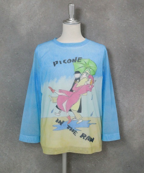 STUDIO PICONE(スタジオピッコーネ)の「アートイラストツインセット(Tシャツ/カットソー・レディース・ブルー・M/LL/L)」の2枚目の写真