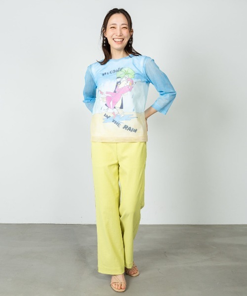 STUDIO PICONE(スタジオピッコーネ)の「アートイラストツインセット(Tシャツ/カットソー・レディース・ブルー・M/LL/L)」の10枚目の写真