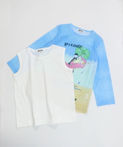 STUDIO PICONE(スタジオピッコーネ)の「アートイラストツインセット(Tシャツ/カットソー・レディース・ブルー・M/LL/L)」の20枚目の写真