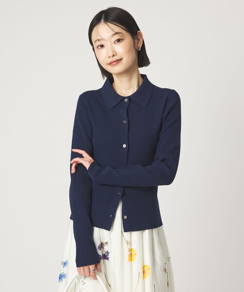 green label relaxing（グリーンレーベルリラクシング）の「＜1_OF MINE＞エリツキ リブ ニット（ニット/セーター・レディース・ライトグレー/ホワイト/ライトピンク/ネイビー・FREE）」の4枚目の写真