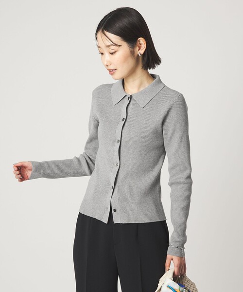 green label relaxing（グリーンレーベルリラクシング）の「＜1_OF MINE＞エリツキ リブ ニット（ニット/セーター・レディース・ライトグレー/ホワイト/ライトピンク/ネイビー・FREE）」の5枚目の写真