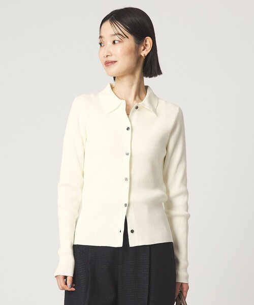 green label relaxing（グリーンレーベルリラクシング）の「＜1_OF MINE＞エリツキ リブ ニット（ニット/セーター・レディース・ライトグレー/ホワイト/ライトピンク/ネイビー・FREE）」の8枚目の写真