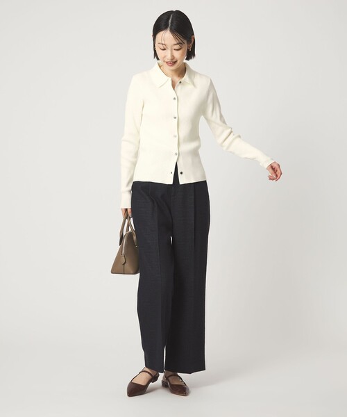 green label relaxing（グリーンレーベルリラクシング）の「＜1_OF MINE＞エリツキ リブ ニット（ニット/セーター・レディース・ライトグレー/ホワイト/ライトピンク/ネイビー・FREE）」の10枚目の写真