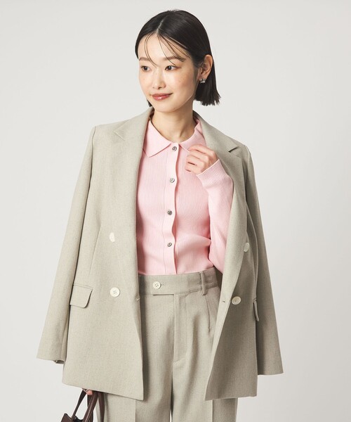 green label relaxing（グリーンレーベルリラクシング）の「＜1_OF MINE＞エリツキ リブ ニット（ニット/セーター・レディース・ライトグレー/ホワイト/ライトピンク/ネイビー・FREE）」の13枚目の写真