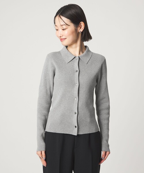 green label relaxing（グリーンレーベルリラクシング）の「＜1_OF MINE＞エリツキ リブ ニット（ニット/セーター・レディース・ライトグレー/ホワイト/ライトピンク/ネイビー・FREE）」の19枚目の写真