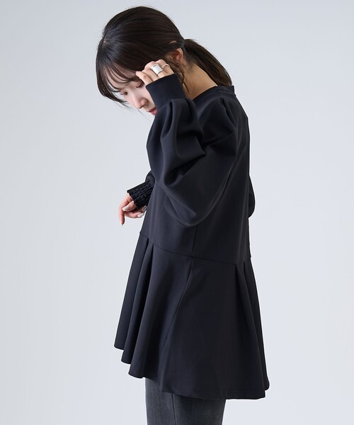 RONEL(ロネル)の「【RONEL】カットジョーゼットペプラムブラウス(シャツ/ブラウス・レディース・ネイビー/オフホワイト/ライトグレー/ブラック・FREE)」の13枚目の写真