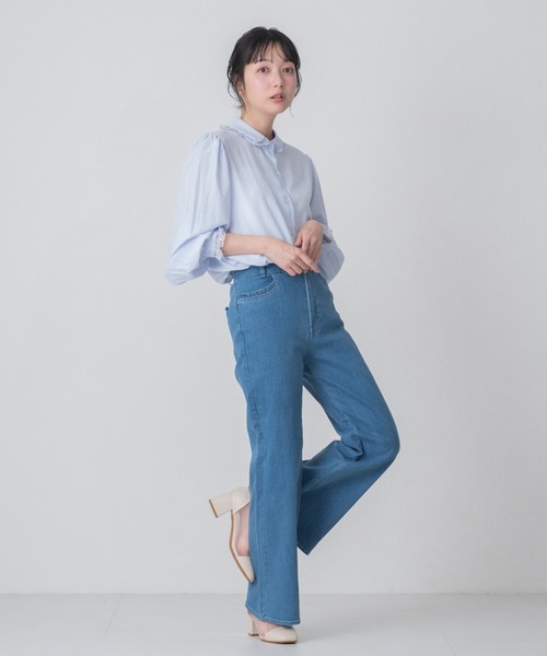 MISCH MASCH（ミッシュマッシュ）の「2026春夏新作 WEB限定 レース襟付きベーシックブラウス（シャツ/ブラウス・レディース・ブルー/ホワイト・ﾌﾘ-）」の20枚目の写真