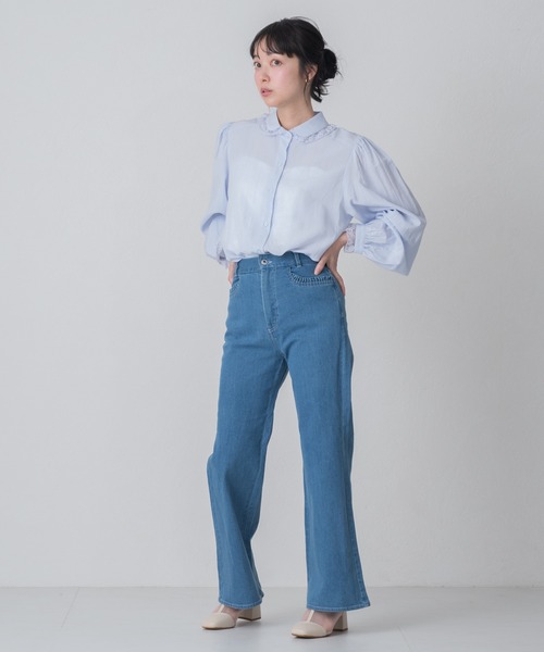 MISCH MASCH（ミッシュマッシュ）の「2026春夏新作 WEB限定 レース襟付きベーシックブラウス（シャツ/ブラウス・レディース・ブルー/ホワイト・ﾌﾘ-）」の21枚目の写真