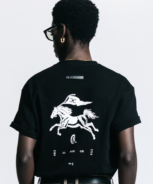 CRIMIE（クライミー）の「FLAG & CR MUSUTANG T SHIRT（Tシャツ/カットソー・メンズ・ブラック/ホワイト・XXL/XL/L/M）」の2枚目の写真