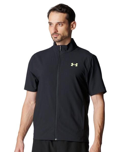 UNDER ARMOUR(アンダーアーマー)の「UAフレッシュウーブン フルジップ ショートスリーブ Tシャツ(トレーニング/メンズ)(その他アウター・メンズ・ブラック系その他・L/XL/M/S/2XL)」の1枚目の写真
