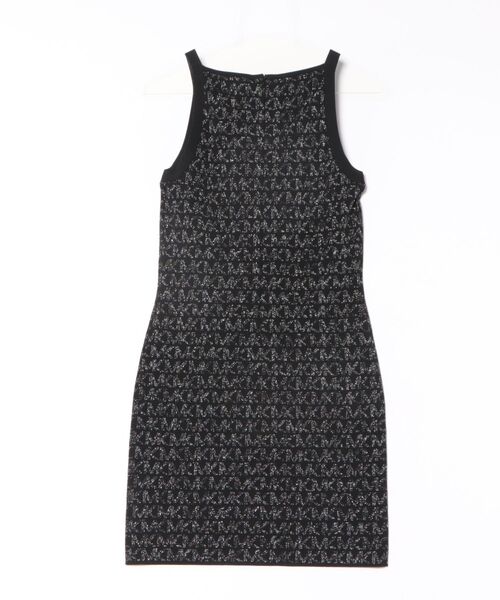 MICHAEL KORS(マイケルコース)の「MKロゴ ジャカード タンク ドレス(ワンピース・レディース・ブラック×シルバー・XL/M/S/XS)」の2枚目の写真