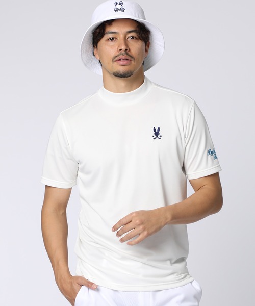 PSYCHO BUNNY GOLF BIG BUNNYロゴ モックネックTシャツ Psycho Bunny（サイコバニー） tシャツ 「GOLF」 リラックスフィット