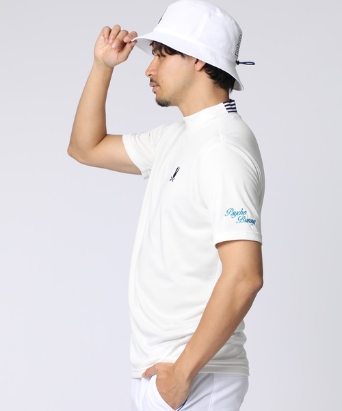 Psycho Bunny（サイコバニー）の「[GOLF]ベーシックバニー モックネックTシャツ（Tシャツ/カットソー・メンズ・ホワイト/ライトグリーン/ブラック・X-LARGE/LARGE/MEDIUM）」の4枚目の写真