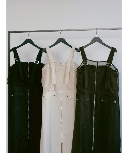 sahara(サハラ)の「2piece Nylon Salopette/2ピースナイロン素材サロペット(サロペット/オーバーオール・レディース・ブラック/アイボリー/カーキ・FREE)」の22枚目の写真