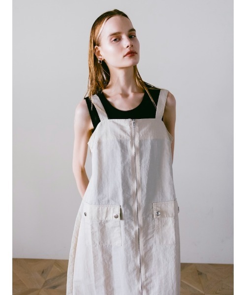 sahara(サハラ)の「2piece Nylon Salopette/2ピースナイロン素材サロペット(サロペット/オーバーオール・レディース・ブラック/アイボリー/カーキ・FREE)」の11枚目の写真