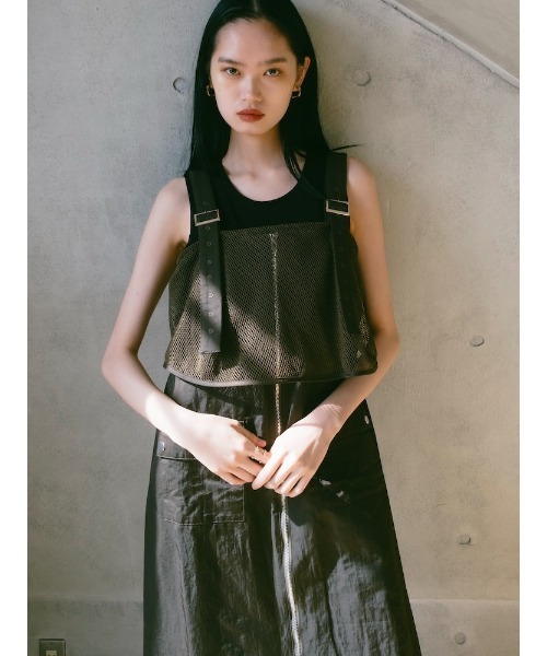 sahara(サハラ)の「2piece Nylon Salopette/2ピースナイロン素材サロペット(サロペット/オーバーオール・レディース・ブラック/アイボリー/カーキ・FREE)」の16枚目の写真
