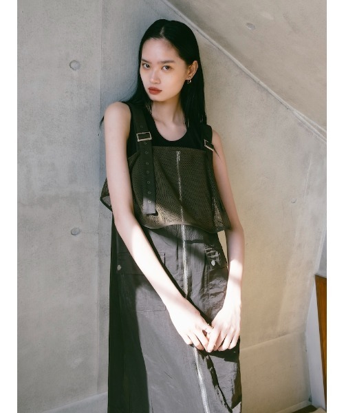 sahara(サハラ)の「2piece Nylon Salopette/2ピースナイロン素材サロペット(サロペット/オーバーオール・レディース・ブラック/アイボリー/カーキ・FREE)」の17枚目の写真