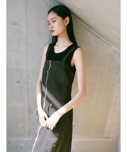 sahara(サハラ)の「2piece Nylon Salopette/2ピースナイロン素材サロペット(サロペット/オーバーオール・レディース・ブラック/アイボリー/カーキ・FREE)」の20枚目の写真