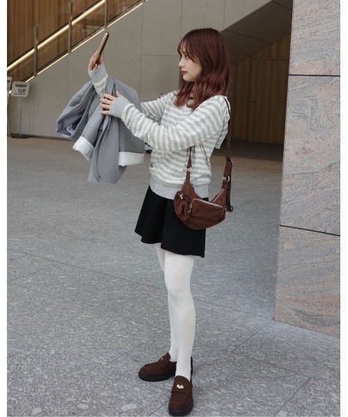 JUMELLE(ジュメロ)の「ボーダーニットカーデ(カーディガン/ボレロ・レディース・グレー・FREE)」の17枚目の写真