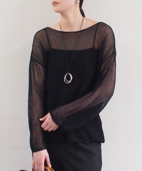 LOUNGEDRESS（ラウンジドレス）の「ギマルーズニット（ニット/セーター・レディース・ブラウン/ベージュ/ブラック・FREE）」の2枚目の写真