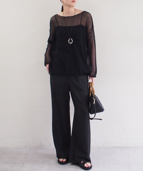 LOUNGEDRESS（ラウンジドレス）の「ギマルーズニット（ニット/セーター・レディース・ブラウン/ベージュ/ブラック・FREE）」の4枚目の写真