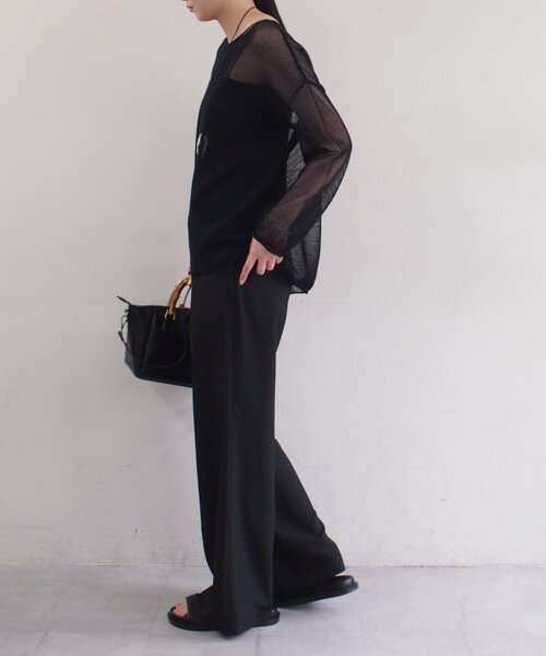 LOUNGEDRESS（ラウンジドレス）の「ギマルーズニット（ニット/セーター・レディース・ブラウン/ベージュ/ブラック・FREE）」の5枚目の写真