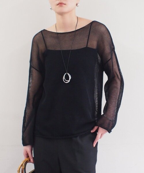 LOUNGEDRESS（ラウンジドレス）の「ギマルーズニット（ニット/セーター・レディース・ブラウン/ベージュ/ブラック・FREE）」の7枚目の写真