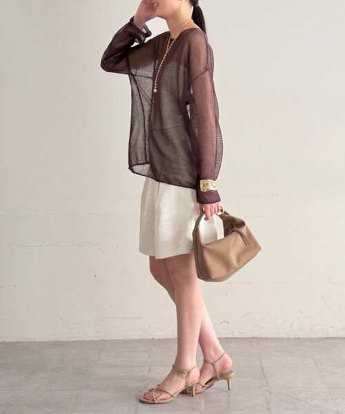 LOUNGEDRESS（ラウンジドレス）の「ギマルーズニット（ニット/セーター・レディース・ブラウン/ベージュ/ブラック・FREE）」の13枚目の写真