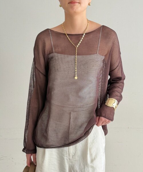 LOUNGEDRESS（ラウンジドレス）の「ギマルーズニット（ニット/セーター・レディース・ブラウン/ベージュ/ブラック・FREE）」の16枚目の写真