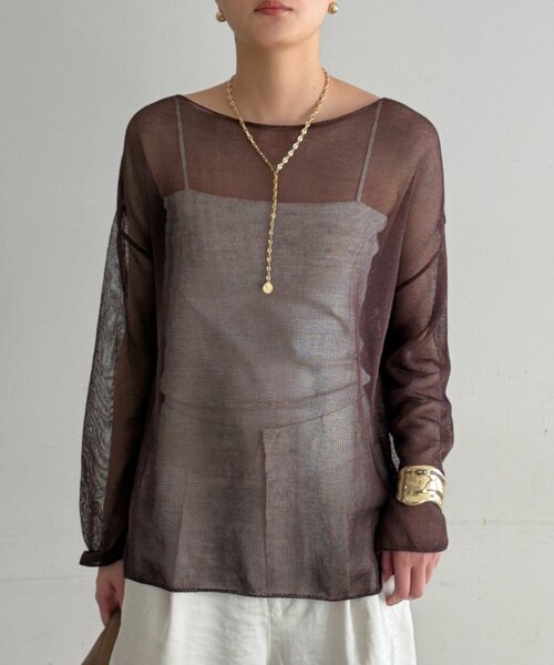 LOUNGEDRESS（ラウンジドレス）の「ギマルーズニット（ニット/セーター・レディース・ブラウン/ベージュ/ブラック・FREE）」の17枚目の写真