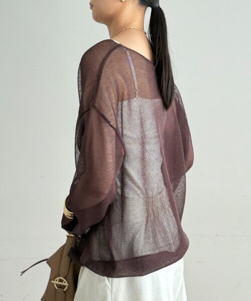 LOUNGEDRESS（ラウンジドレス）の「ギマルーズニット（ニット/セーター・レディース・ブラウン/ベージュ/ブラック・FREE）」の18枚目の写真