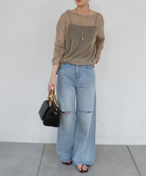 LOUNGEDRESS（ラウンジドレス）の「ギマルーズニット（ニット/セーター・レディース・ブラウン/ベージュ/ブラック・FREE）」の20枚目の写真