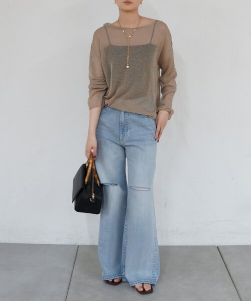 LOUNGEDRESS（ラウンジドレス）の「ギマルーズニット（ニット/セーター・レディース・ブラウン/ベージュ/ブラック・FREE）」の21枚目の写真