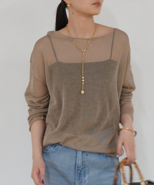 LOUNGEDRESS（ラウンジドレス）の「《イージーケア/二の腕カバー》ギマルーズニット（ニット/セーター・レディース・ブラウン/ベージュ/ブラック・FREE）」の16枚目の写真