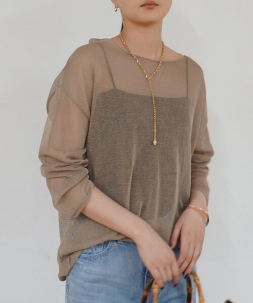 LOUNGEDRESS（ラウンジドレス）の「《イージーケア/二の腕カバー》ギマルーズニット（ニット/セーター・レディース・ブラウン/ベージュ/ブラック・FREE）」の17枚目の写真