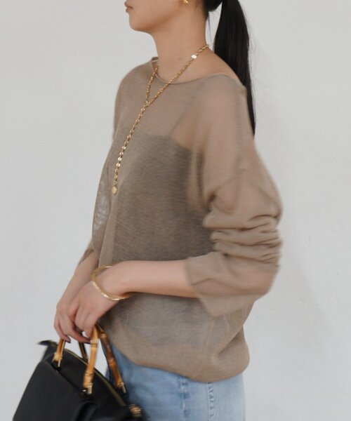 LOUNGEDRESS（ラウンジドレス）の「《イージーケア/二の腕カバー》ギマルーズニット（ニット/セーター・レディース・ブラウン/ベージュ/ブラック・FREE）」の18枚目の写真