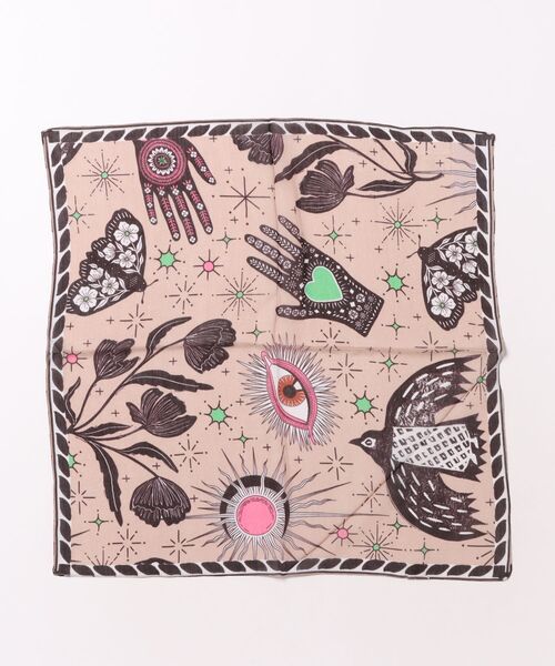 チャイハネ(チャイハネ)の「【チャイハネ】アミットスカーフ(バンダナ/スカーフ・レディース・ピンク/ターコイズブルー/ベージュ・FREE)」の2枚目の写真