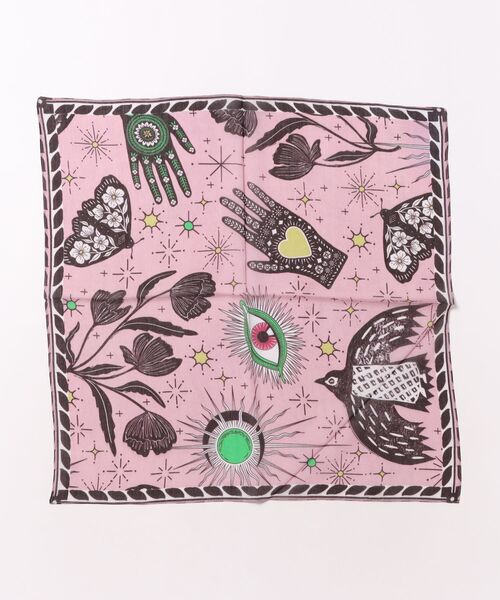 チャイハネ(チャイハネ)の「【チャイハネ】アミットスカーフ(バンダナ/スカーフ・レディース・ピンク/ターコイズブルー/ベージュ・FREE)」の3枚目の写真